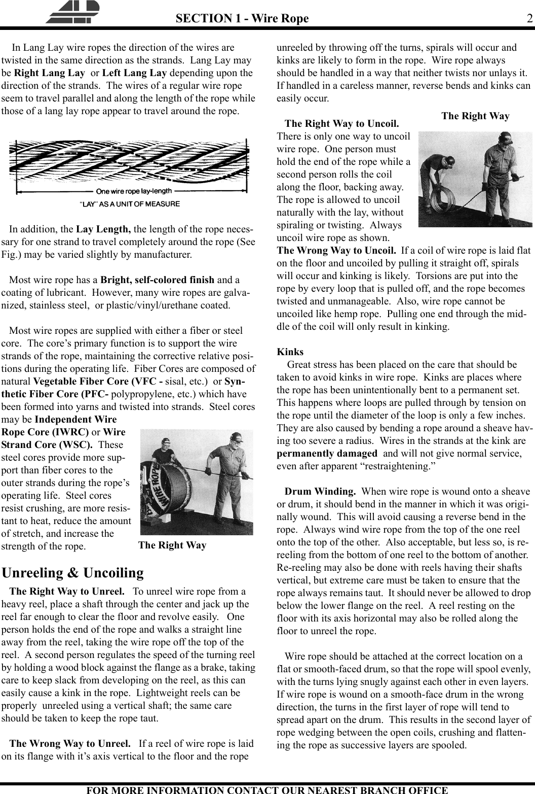 Page 2 of 5 - ALP 2011 Catalog General_wire_rope_information General Wire Rope Information