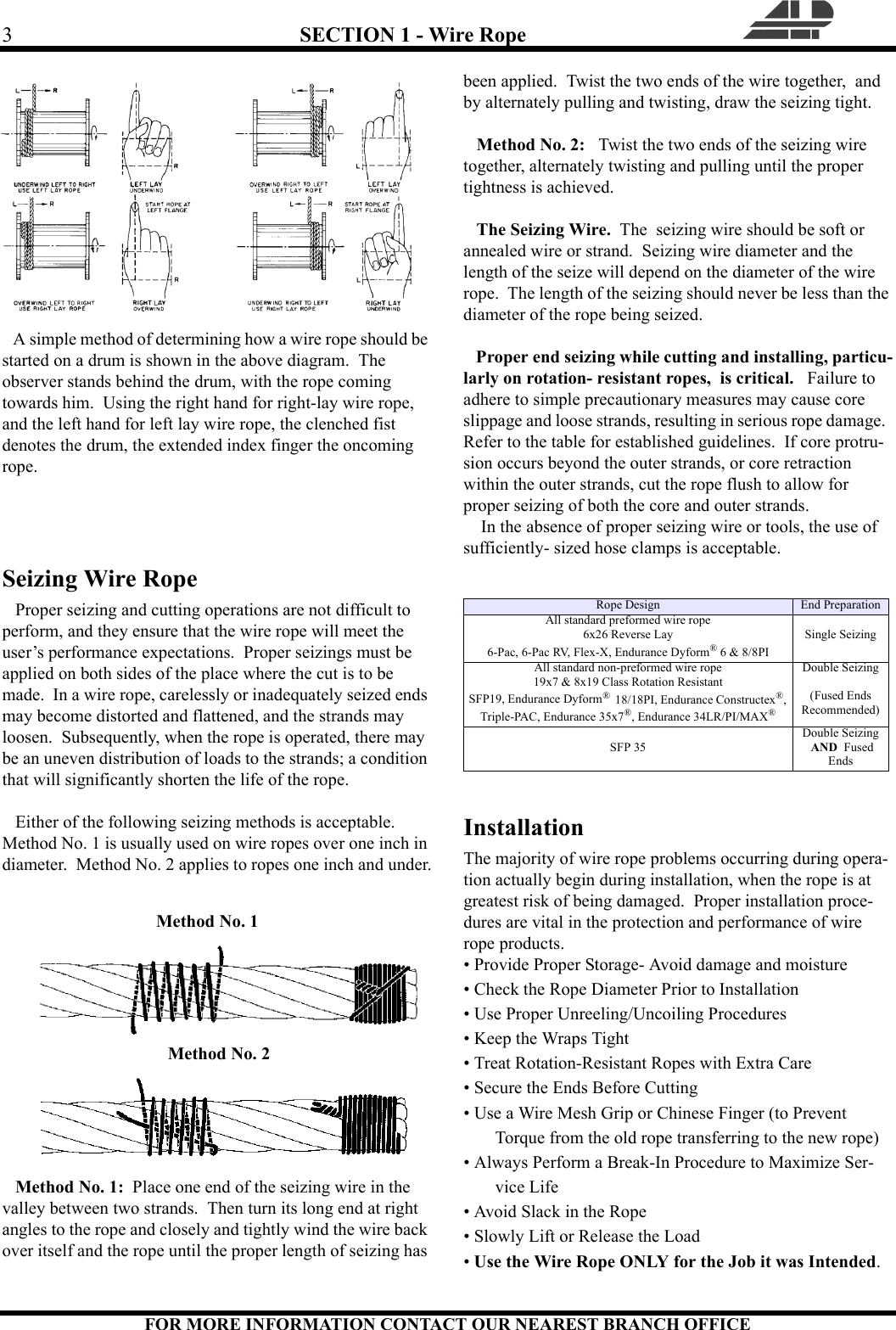 Page 3 of 5 - ALP 2011 Catalog General_wire_rope_information General Wire Rope Information