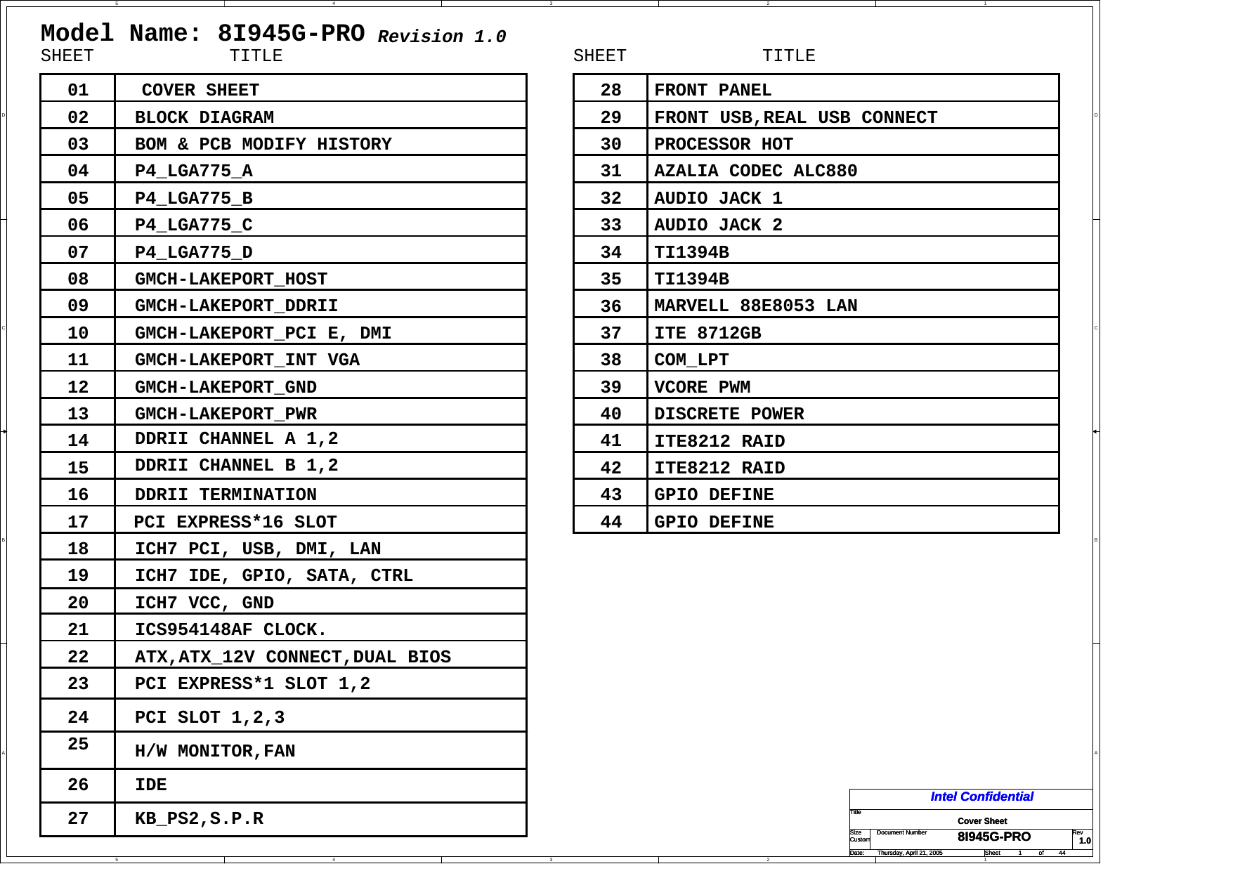 Gigabyte GA 8I945G PRO Schematics. Www.s R1.0 Schematics