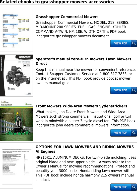 Page 3 of 6 - Grasshopper Mowers Accessories - Productmanualguide.com  !! Grasshopper-mowers-accessories
