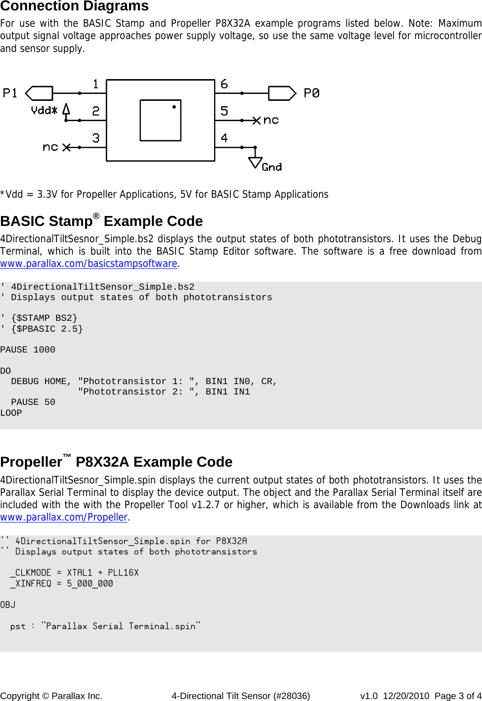 Page 3 of 4 - 4-Directional Tilt Sensor (#28036) Guide-28036
