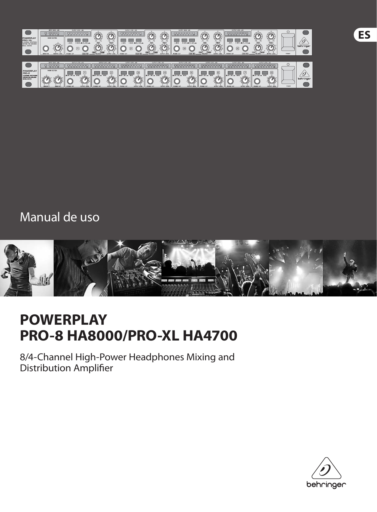 Page 1 of 11 - POWERPLAY PRO-8 HA8000/PRO-XL HA4700 Behringer User Manual (Spanish) Ha8000 P0184 M Es