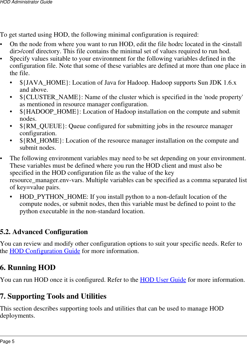 Hod Admin Guide