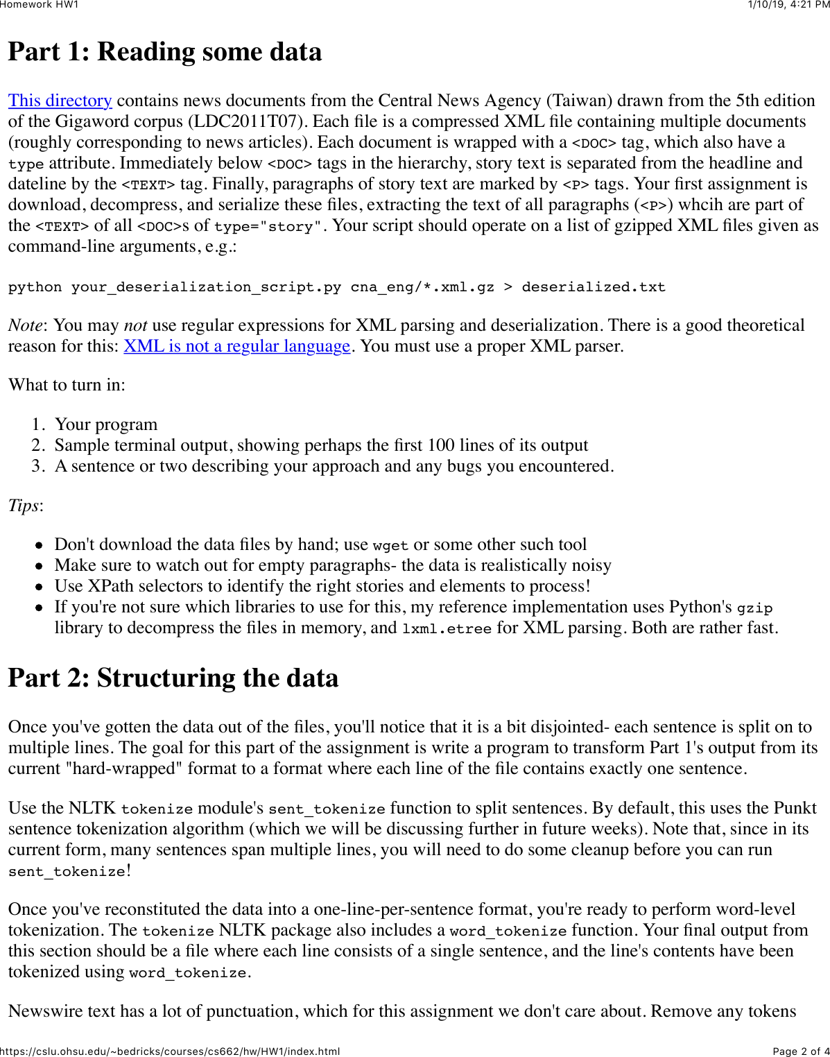 Page 2 of 4 - Hw1 Instructions