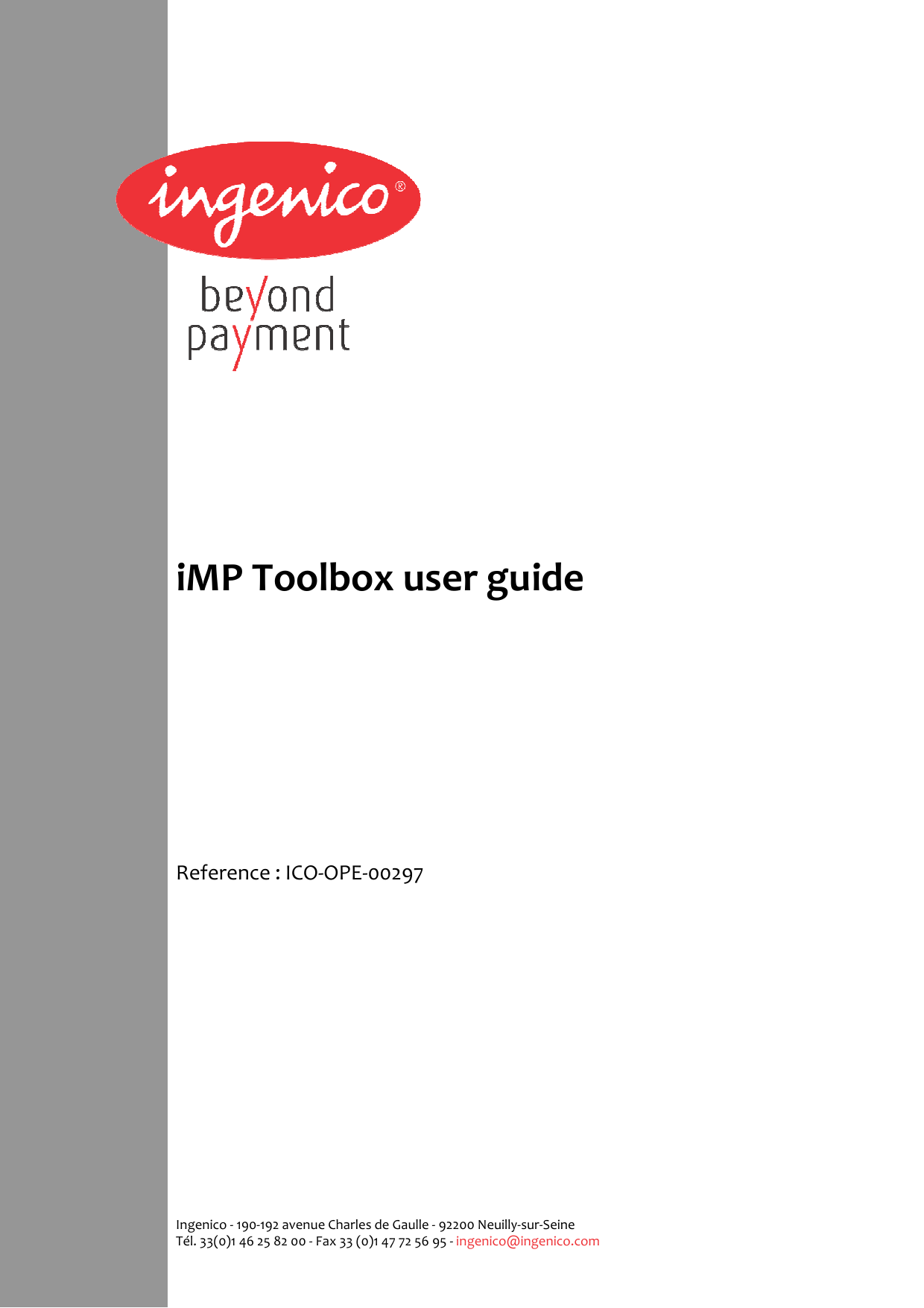 Page 1 of 8 - IMP3xx_ToolBox_User_Guide_ENG_v0200 I MP3xx Tool Box User Guide ENG V0200