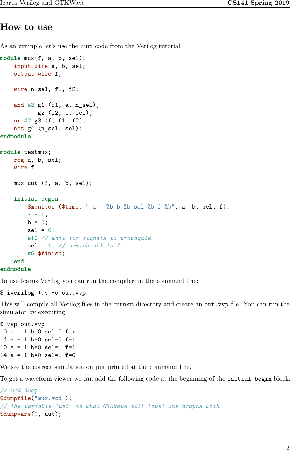 Icarus verilog как использовать