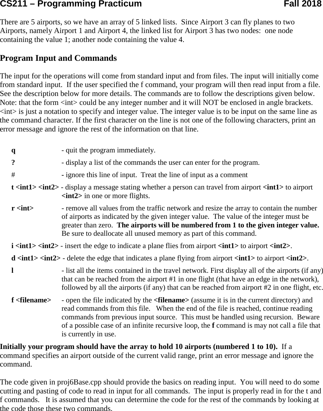 Page 2 of 5 - Programming Project 1 Instructions