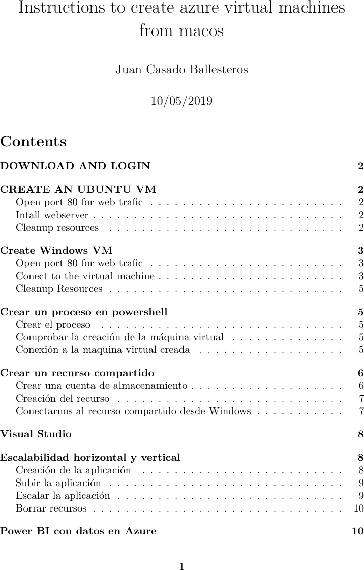 Page 1 of 10 - Instructions To Create Azure Virtual Machines From Macos