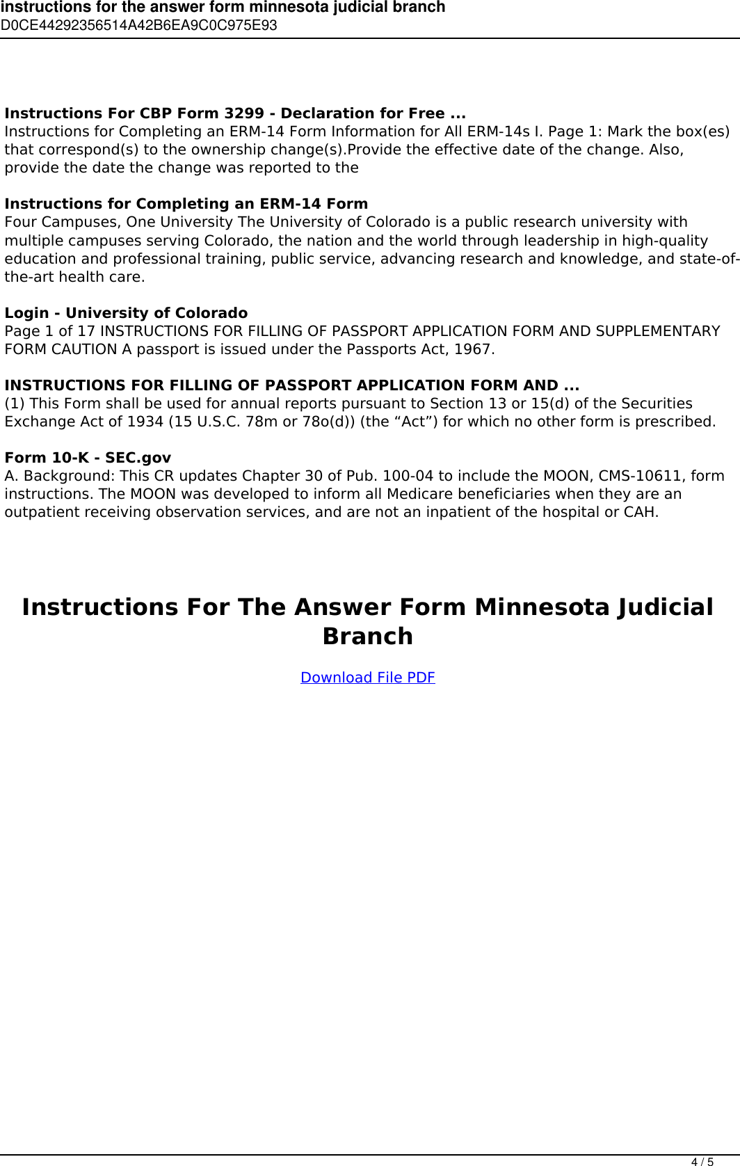 Page 4 of 5 - Instructions For The Answer Form Minnesota Judicial Branch