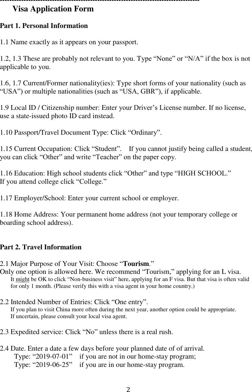 Page 2 of 3 - Instructions-for-visa-application-form