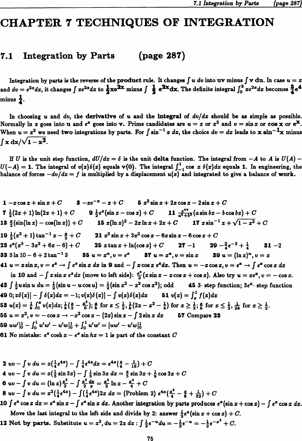Calculus Online Textbook Instructor S Manual Chapter 7 Instructors 07
