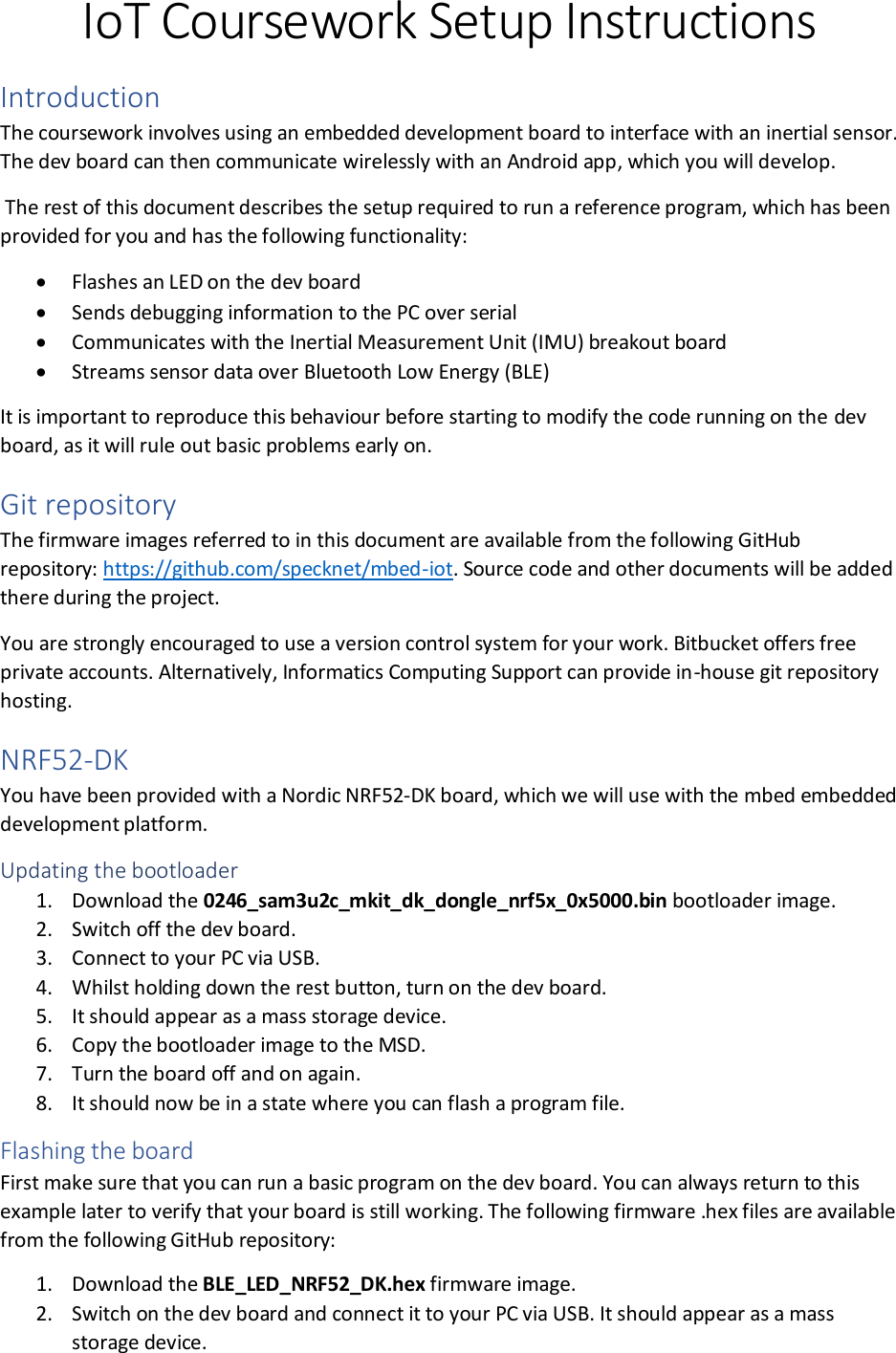 Page 1 of 5 - Iot Setup Instructions