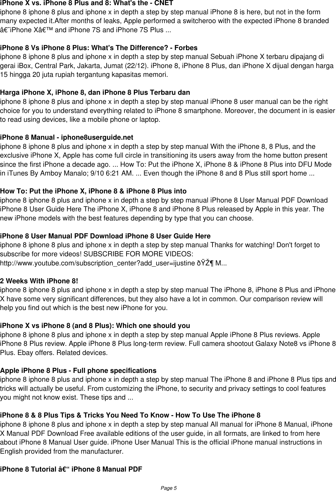 Page 5 of 9 - Iphone 8 Plus And X In Depth A Step By Manual