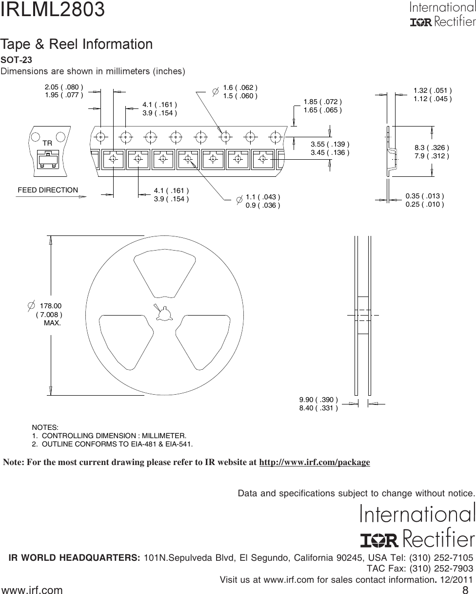 Page 8 of 9 - IRLML2803 - Datasheet. Www.s-manuals.com. Irf