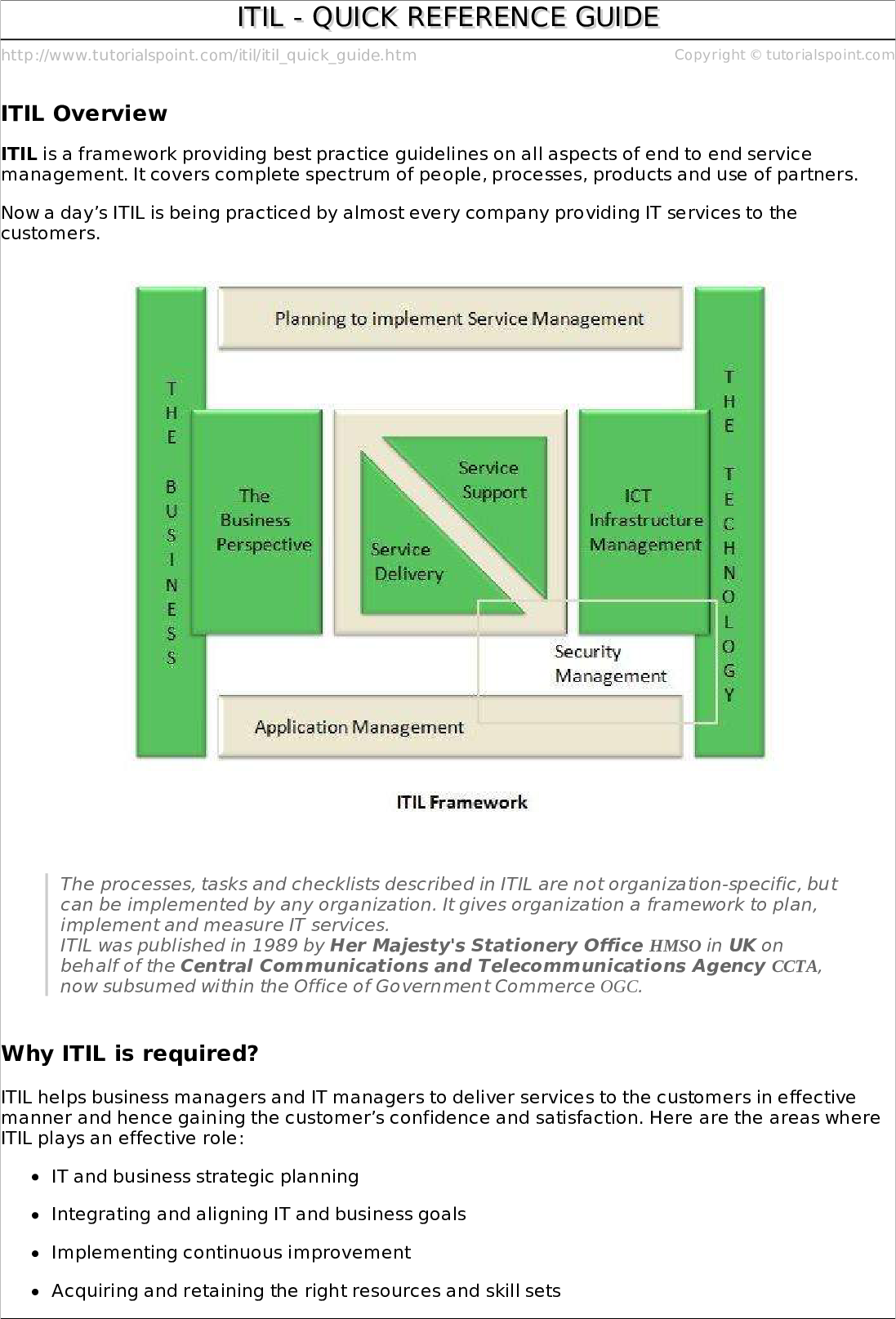 ITIL Quick Reference Guide ITIL Quick Reference Guide