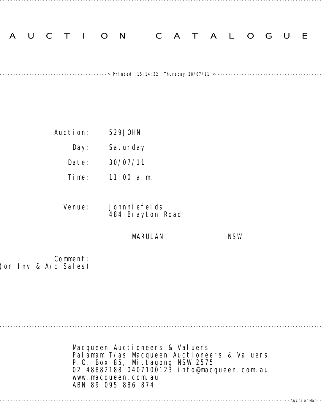 Page 1 of 7 - DOSPRINT ~ CATALOG.LST !! Johnniefelds Catalogue