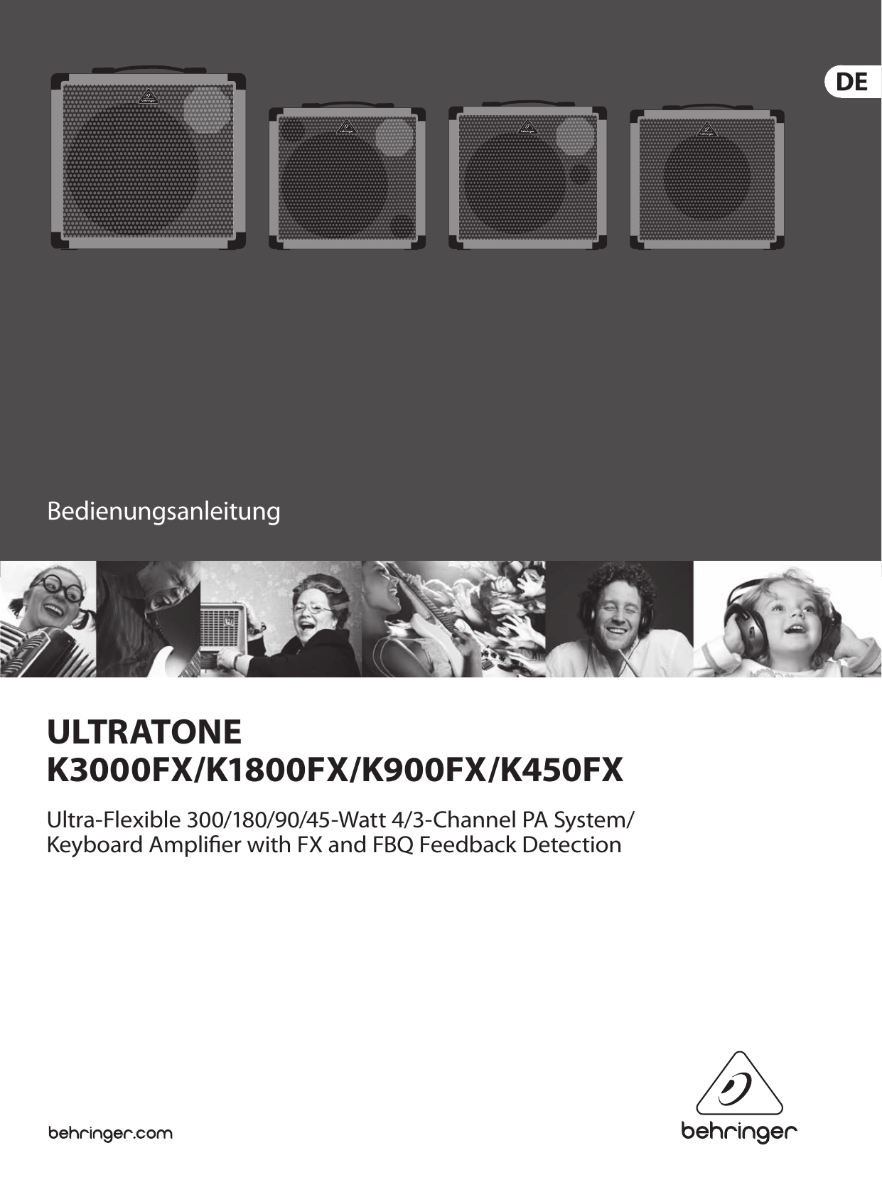 Page 1 of 10 - ULTRATONE K3000FX/K1800FX/K900FX/K450FX Behringer K1800FX User Manual (German) P0380 M De