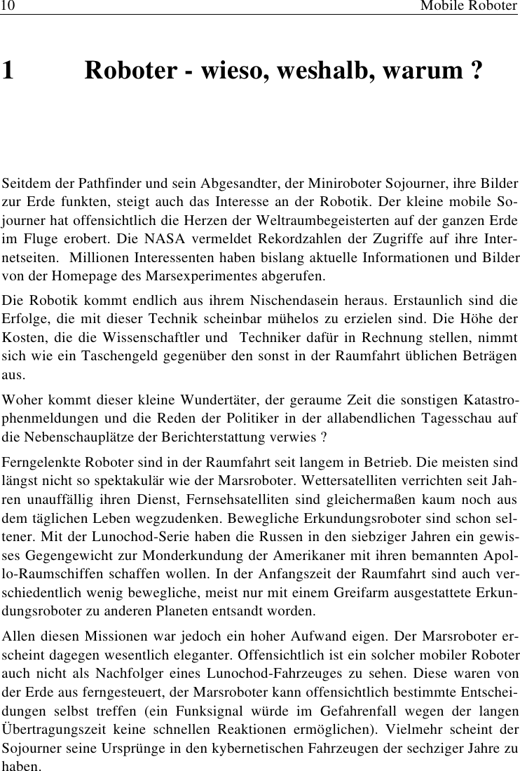 Mission Roboter Kapitel Zusammenfassung Mobile Roboter Kapitel1