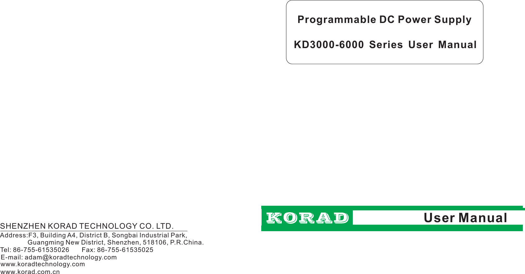 Page 1 of 6 - KD3000PV3.0 Kd3005p-user-manual