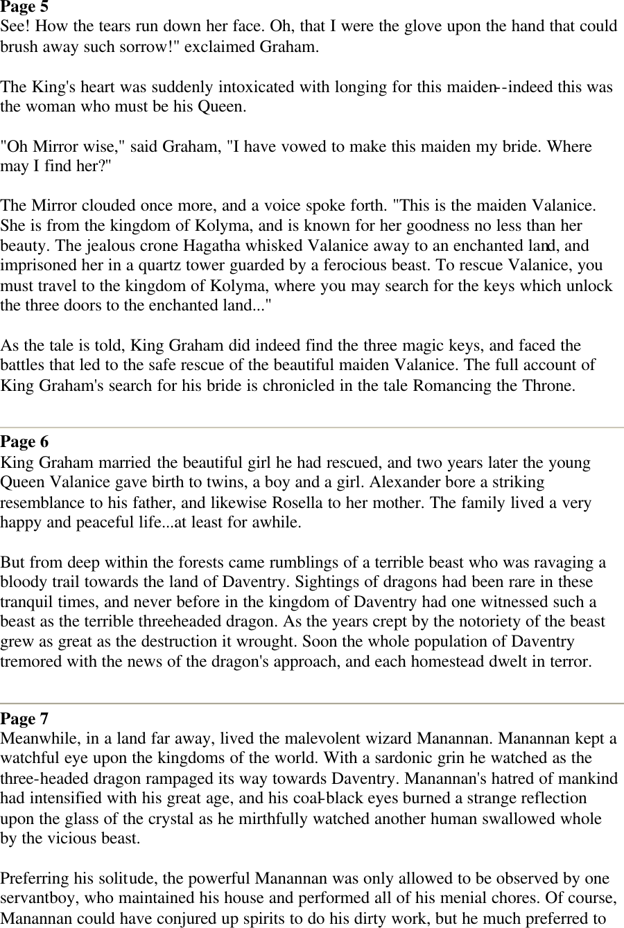 Page 2 of 8 - King's Quest 4 - Manual Kings Iv Guide