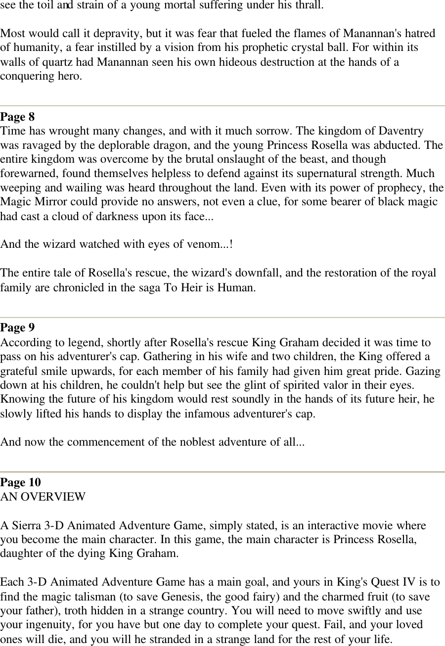 Page 3 of 8 - King's Quest 4 - Manual Kings Iv Guide