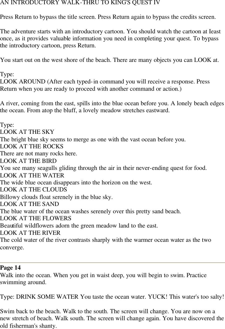 Page 6 of 8 - King's Quest 4 - Manual Kings Iv Guide