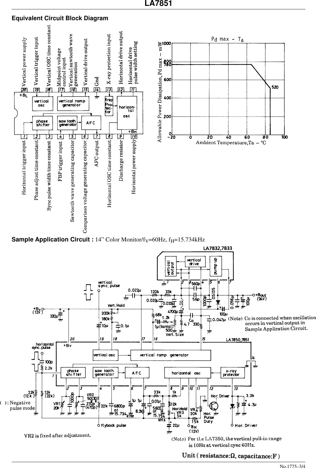 Page 3 of 5 - LA7851 - Datasheet. Www.s-manuals.com. Sanyo