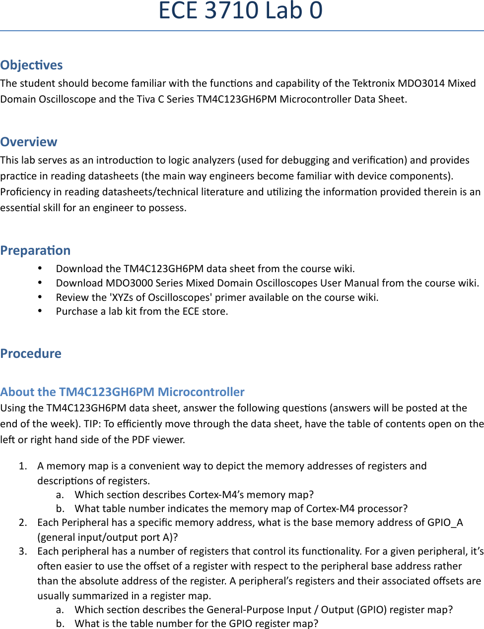 Page 1 of 4 - Lab0 Instructions