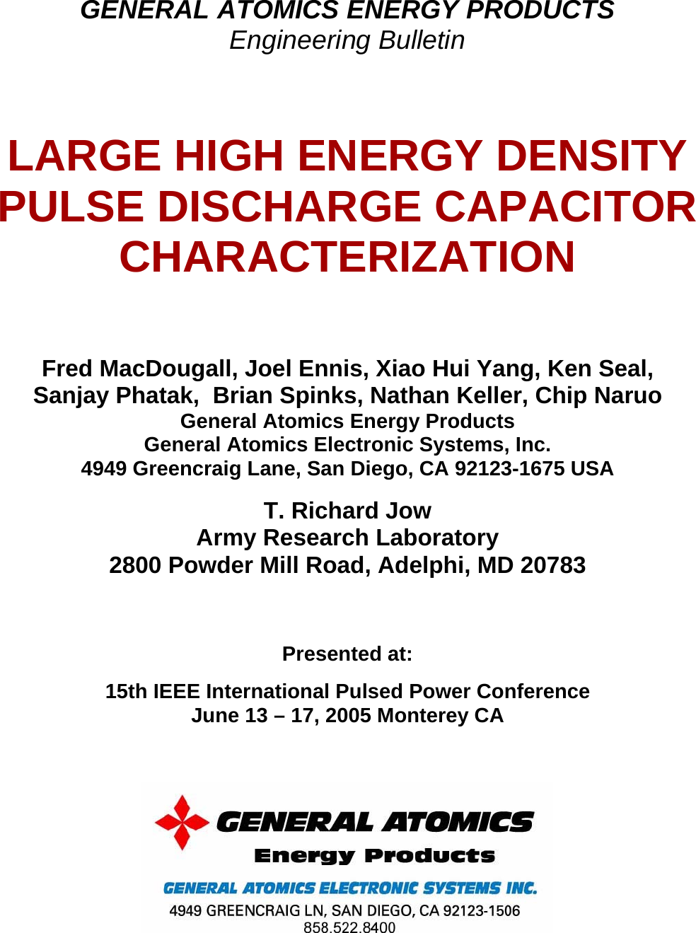 Page 1 of 5 - Large-high-energy-density-capacitors