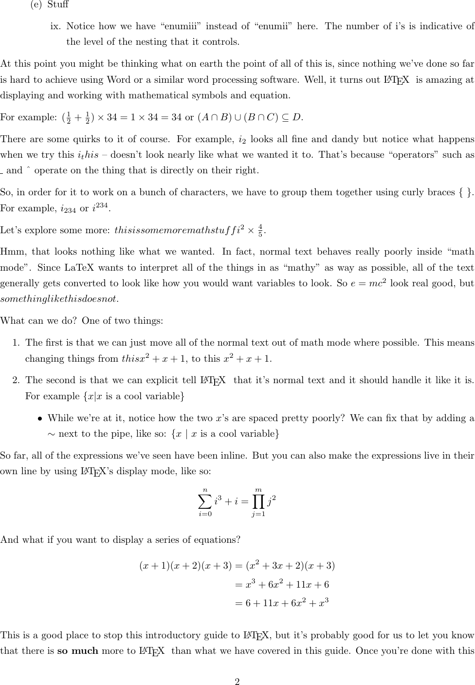 Page 2 of 3 - Latex Interactive Guide