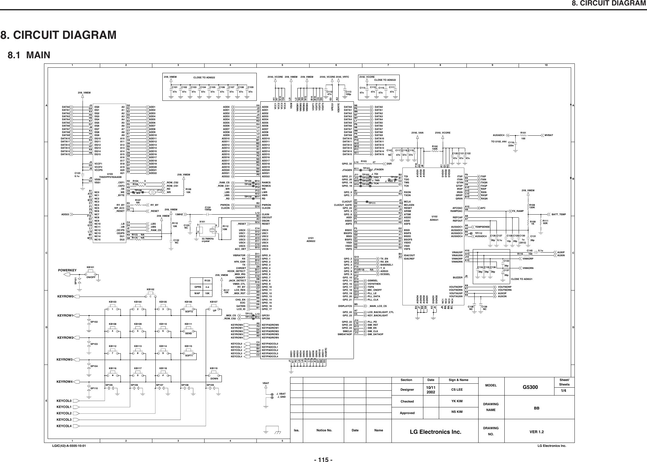 Page 2 of 6 - LG G5300 - Schematics. Www.s-manuals.com. Schematics