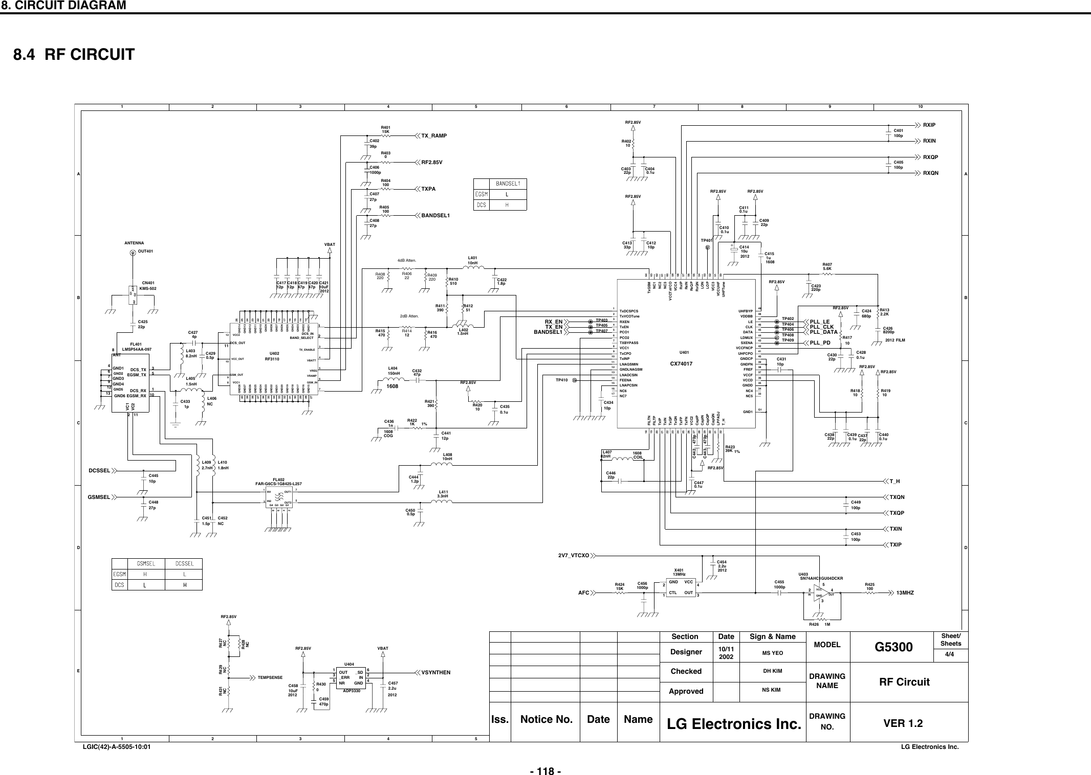 Page 5 of 6 - LG G5300 - Schematics. Www.s-manuals.com. Schematics
