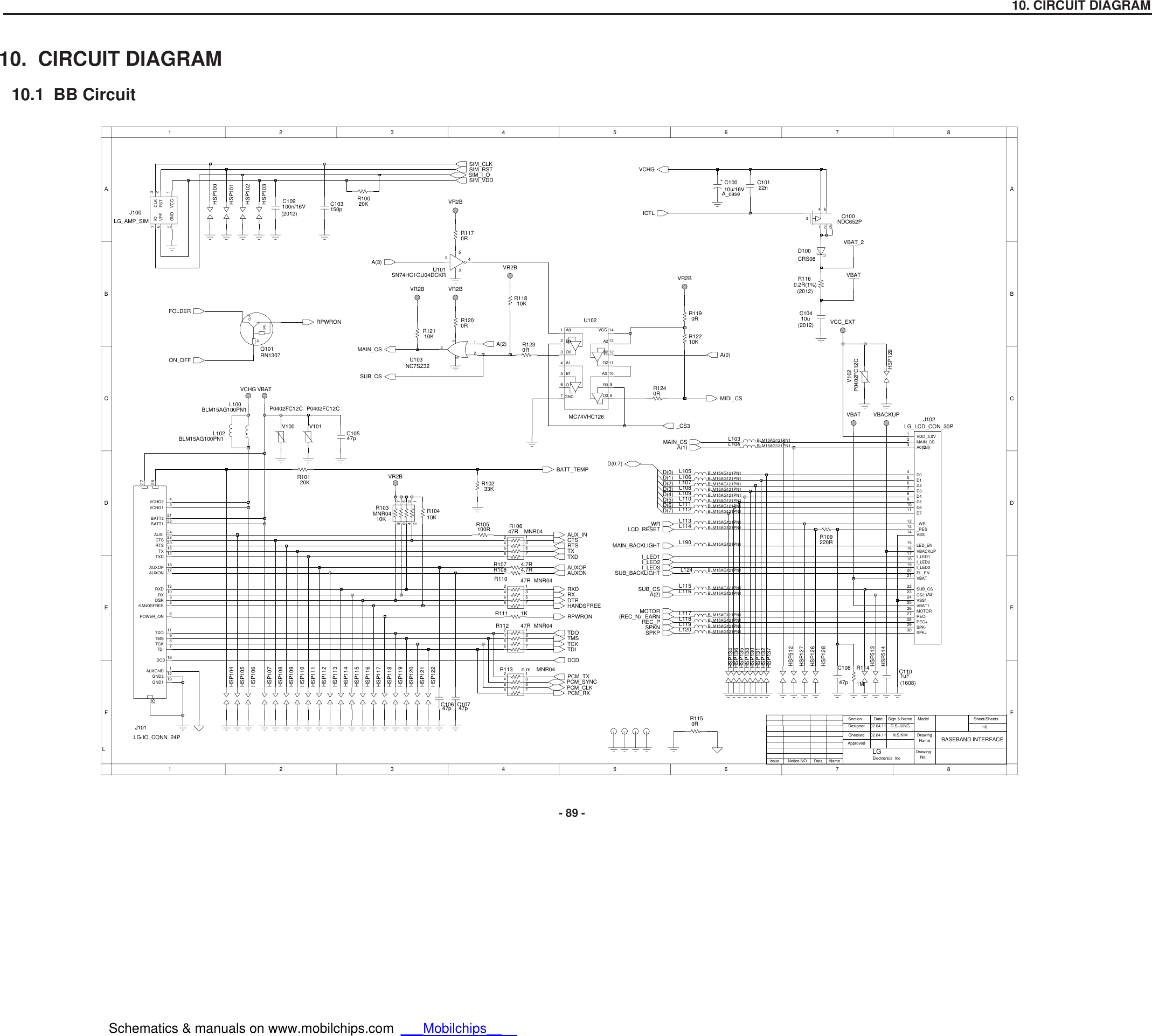 Page 1 of 9 - LG G7020 - Schematics. Www.s-manuals.com. Schematics