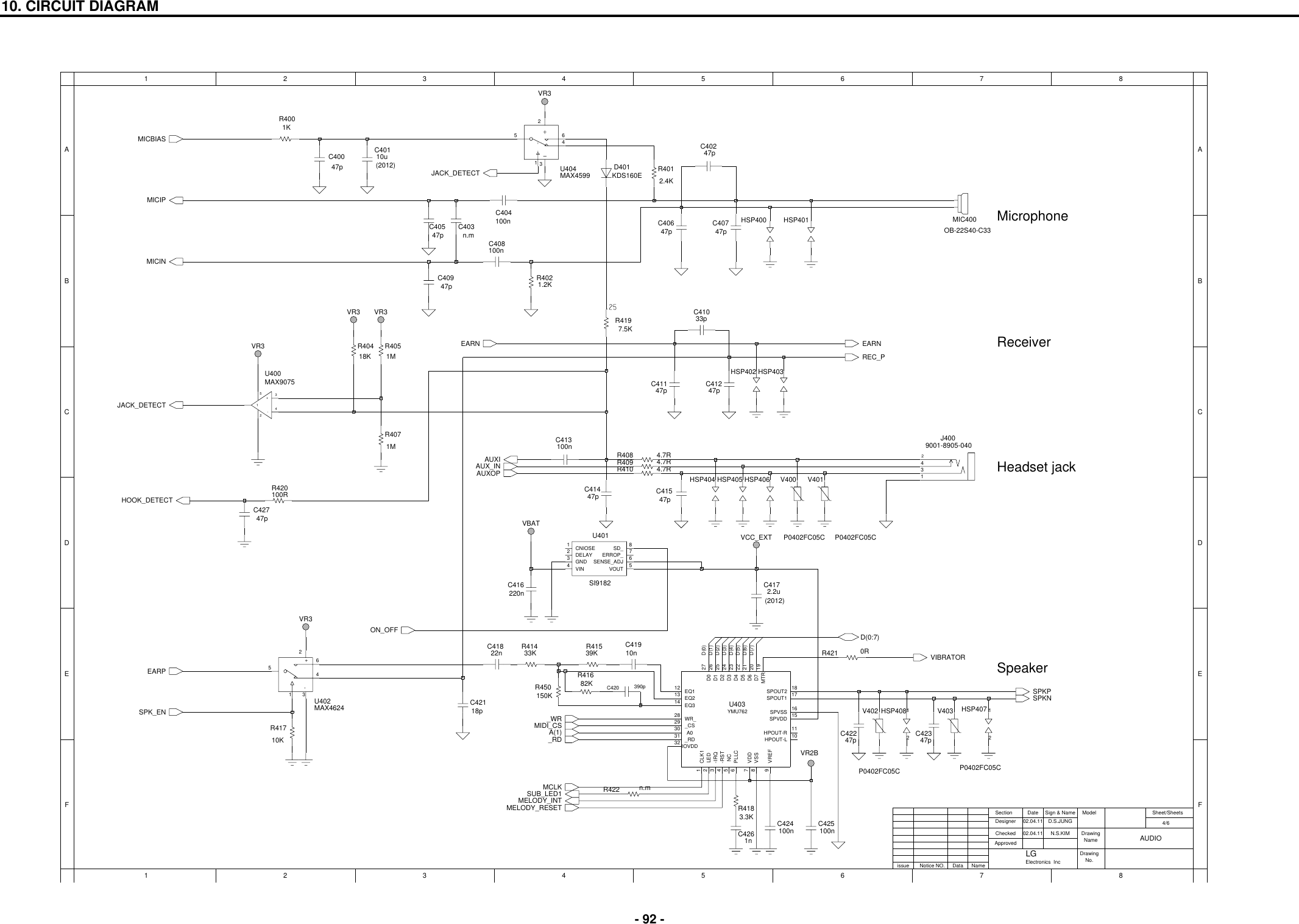 Page 4 of 9 - LG G7020 - Schematics. Www.s-manuals.com. Schematics