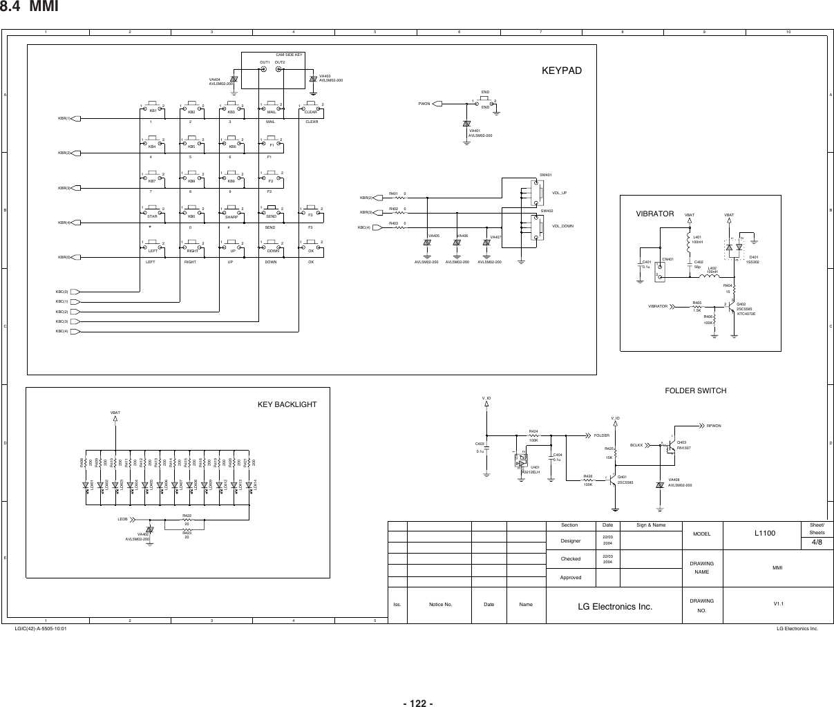 Page 4 of 11 - LG L1100 - Schematics. Www.s-manuals.com. Schematics