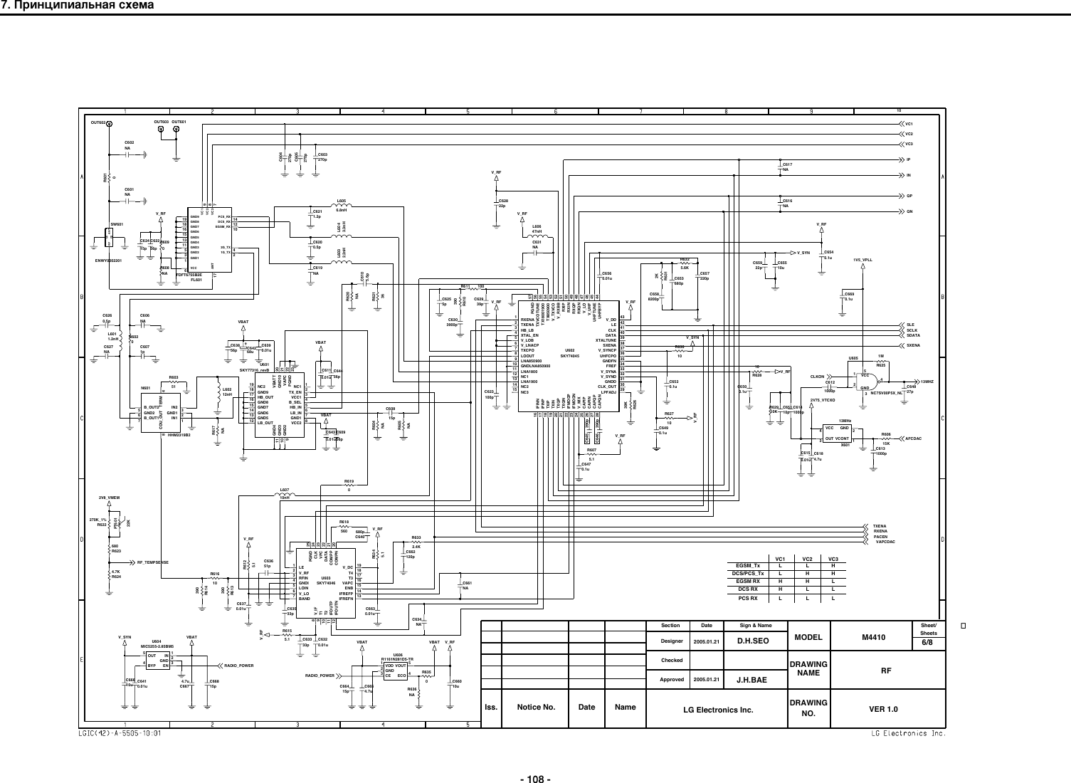 Page 6 of 11 - LG M4410 - Schematics. Www.s-manuals.com. Schematics