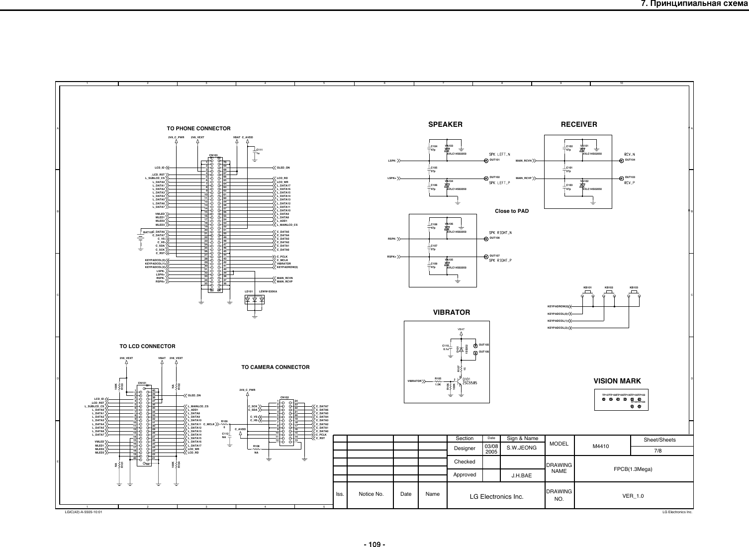 Page 7 of 11 - LG M4410 - Schematics. Www.s-manuals.com. Schematics