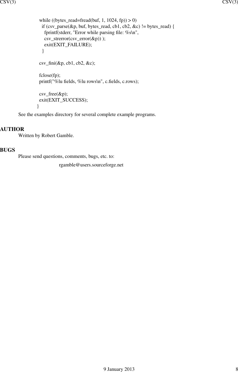 Page 8 of 8 - Libcsv Manual En