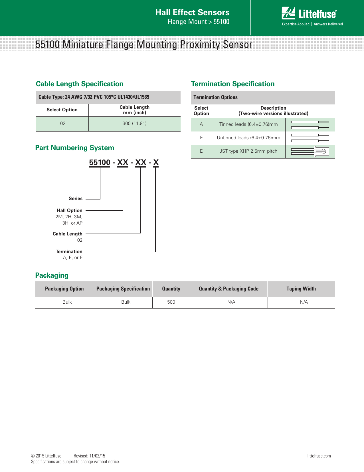 Page 3 of 3 - Littelfuse Hall Effect Sensors 55100 Datasheet