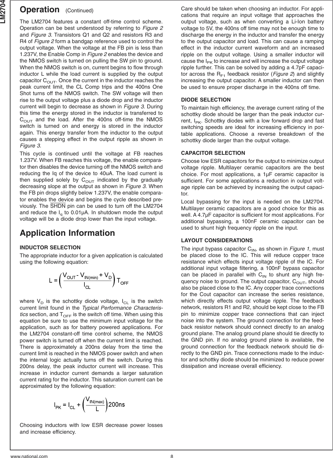 Page 8 of 12 - LM2704 - Datasheet. Www.s-manuals.com. Lm2704mf National