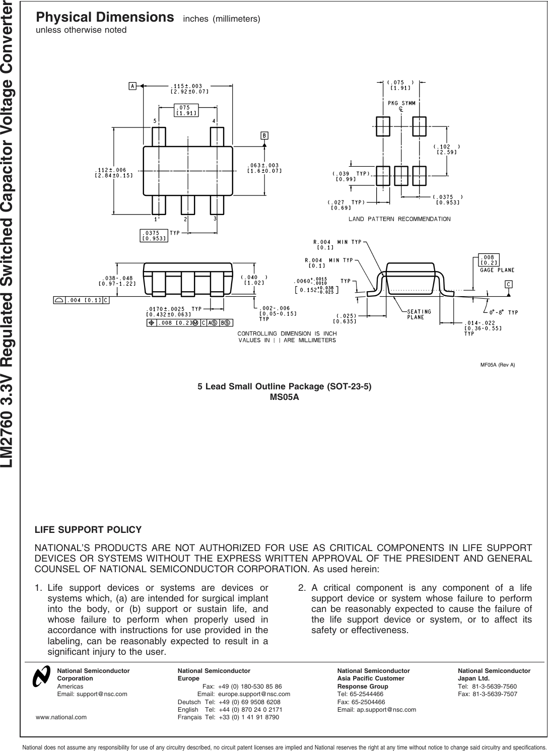 Page 10 of 11 - LM2760 - Datasheet. Www.s-manuals.com. Lm2760m5 National