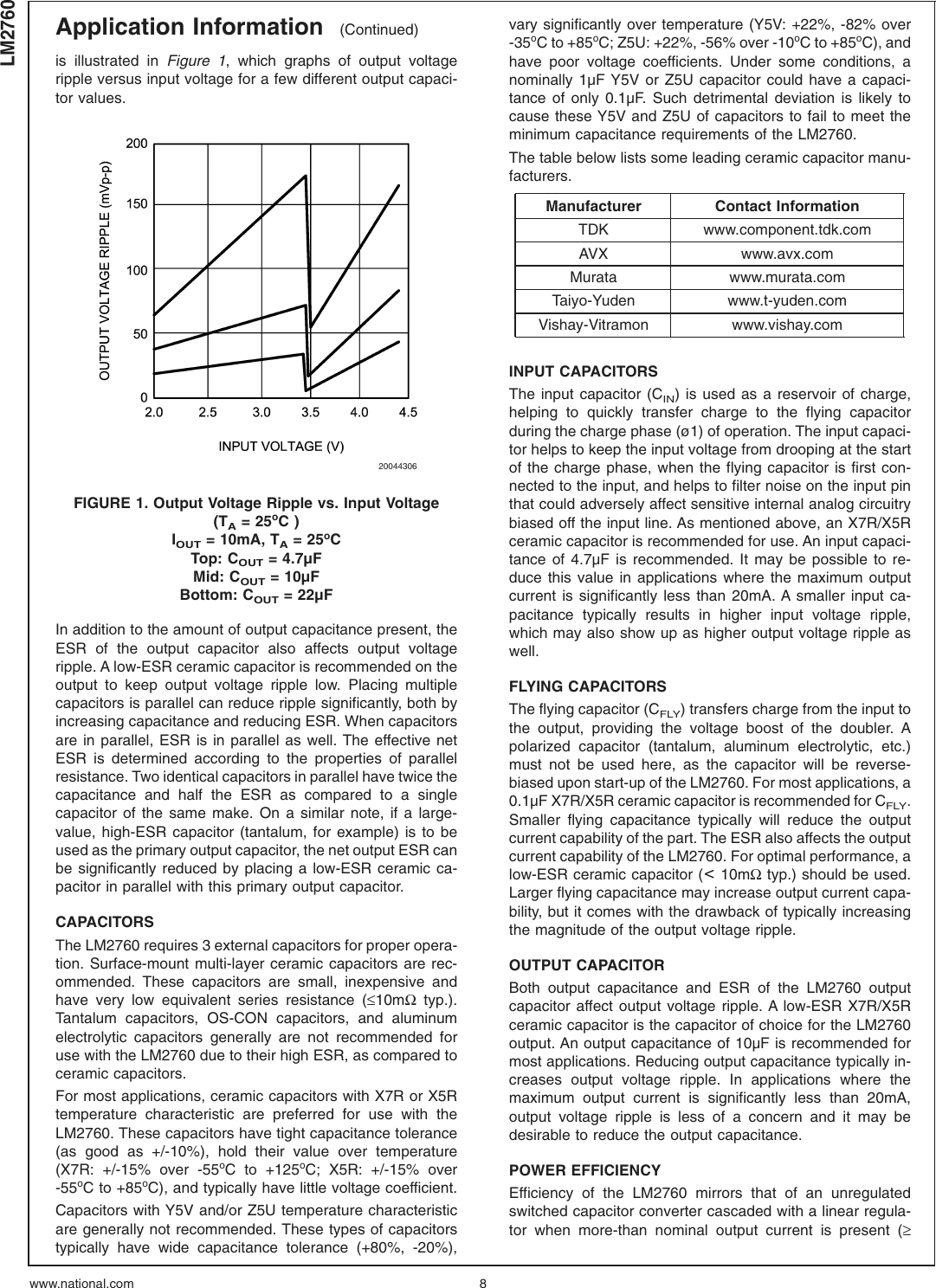 Page 8 of 11 - LM2760 - Datasheet. Www.s-manuals.com. Lm2760m5 National