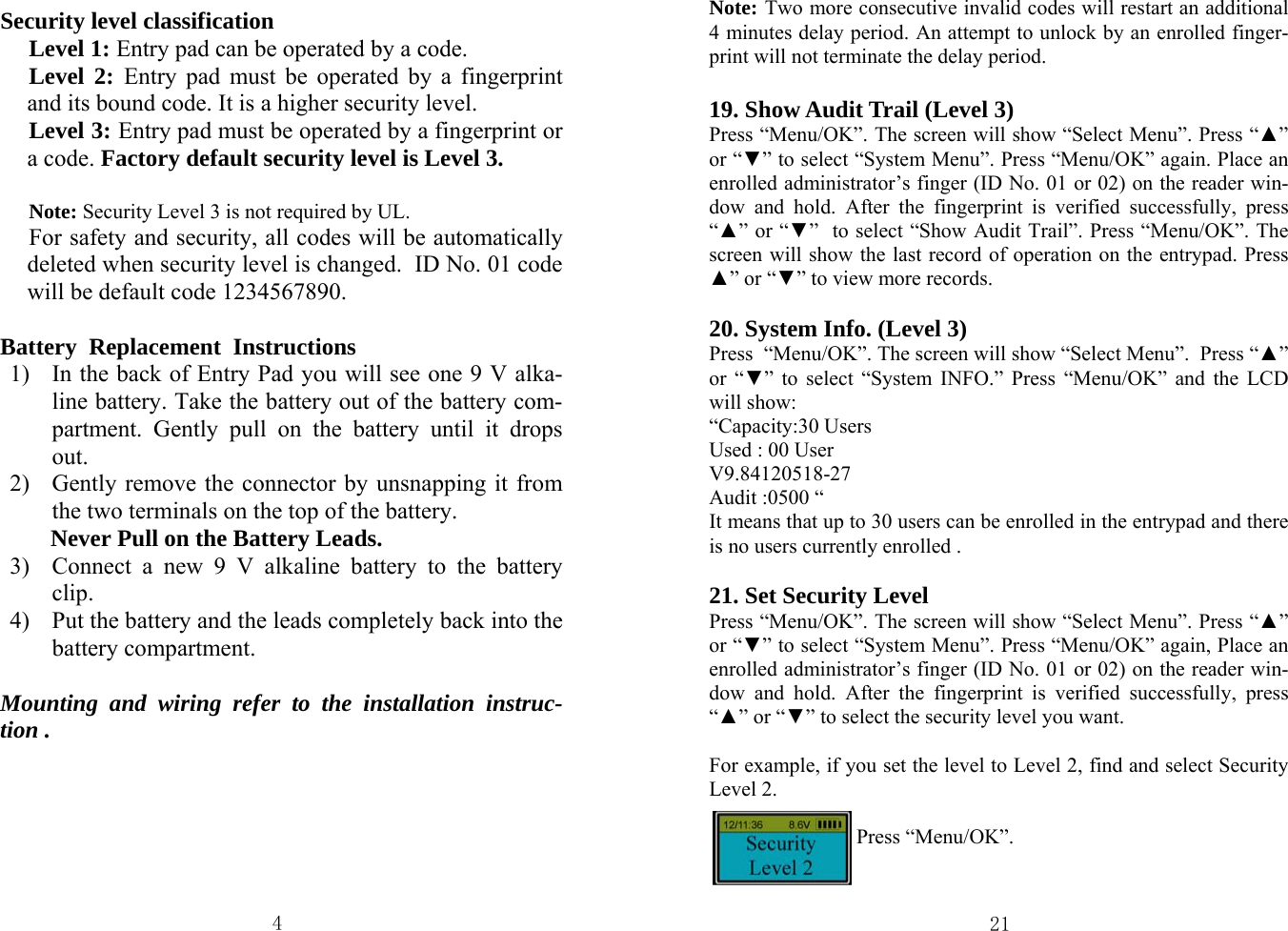 Page 4 of 12 - BSL-0601A-L66  Lock4035-manual