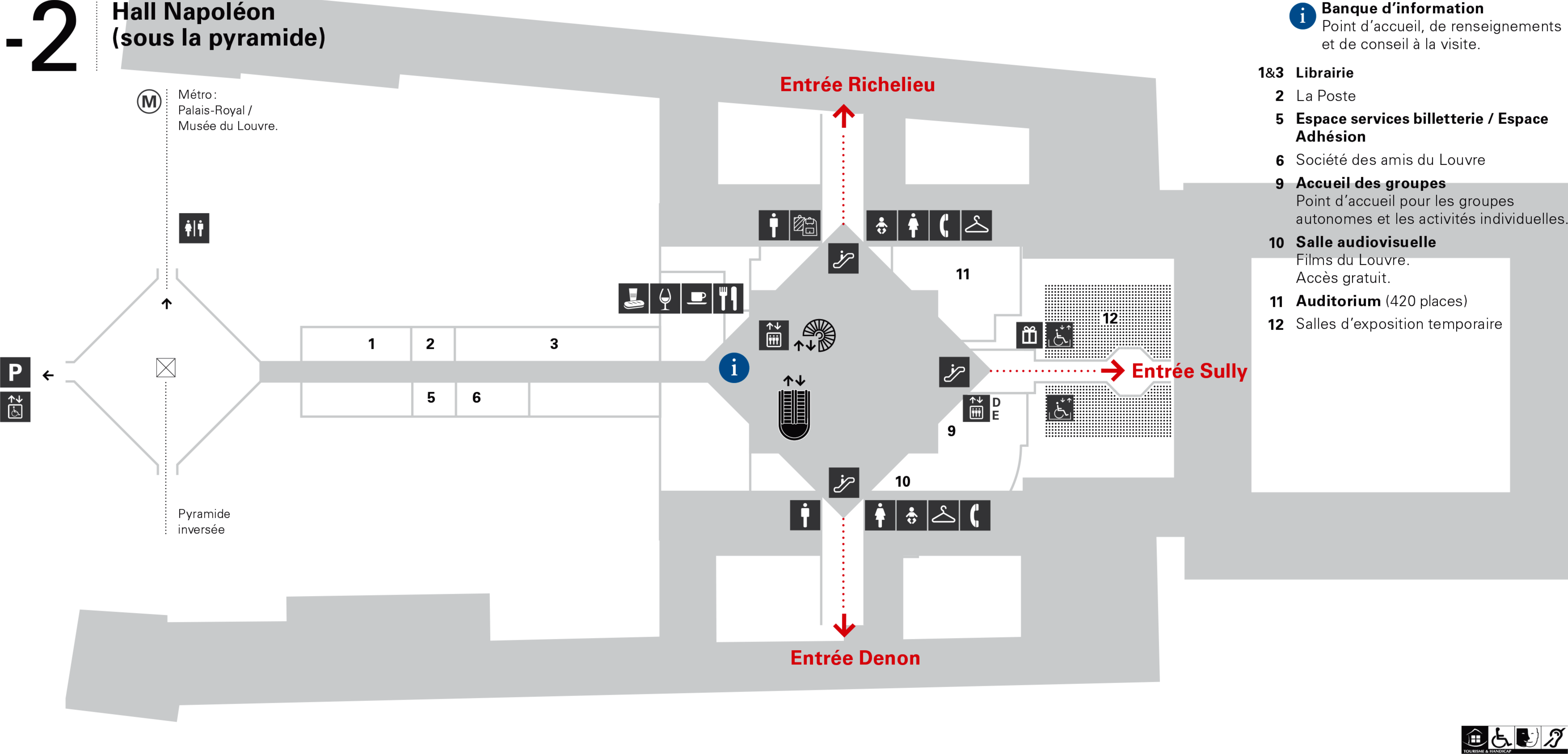 Louvre plan guide accessibilite