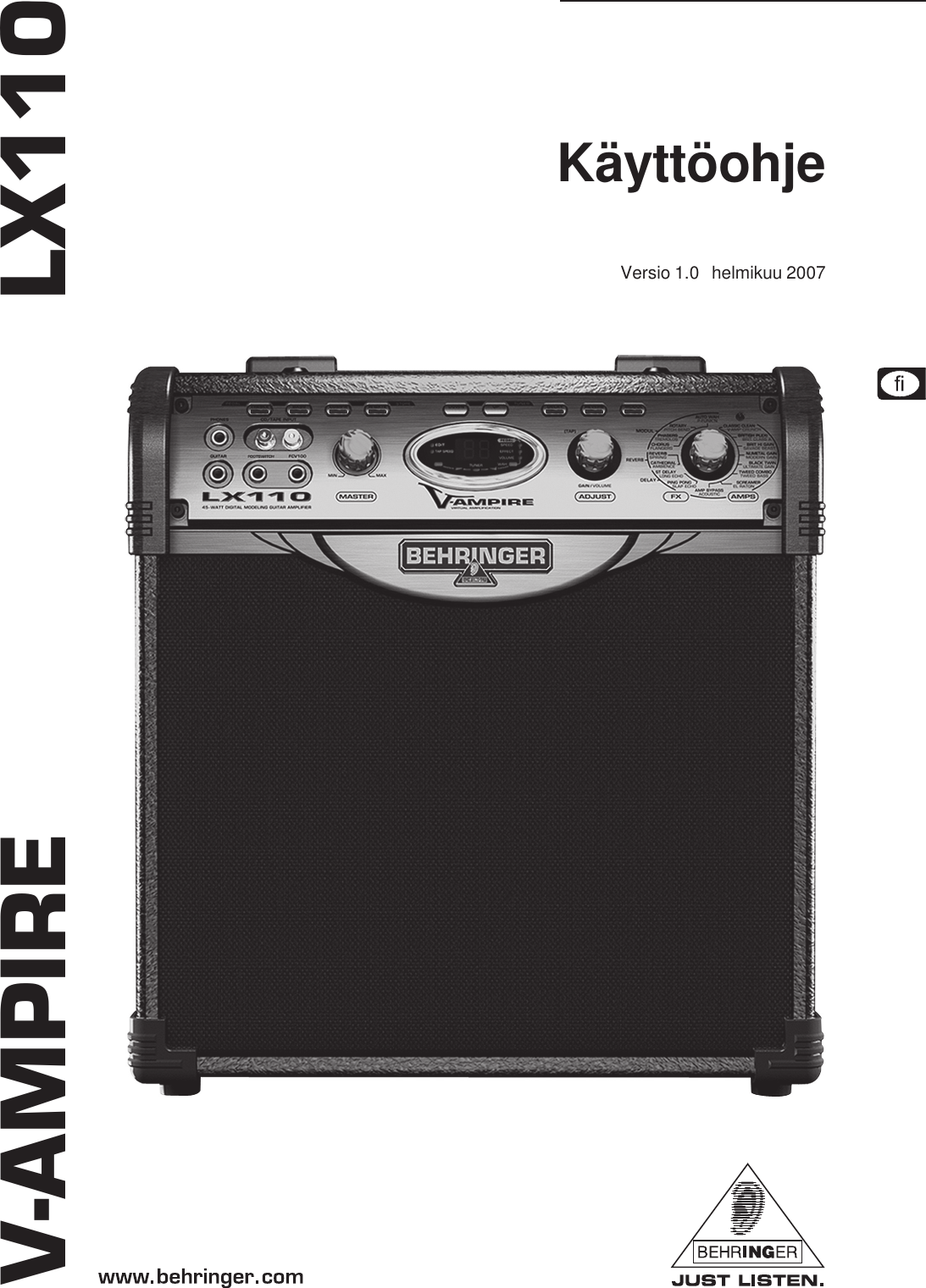 Page 1 of 12 - DATA-MANSHRT_LX110_FIN_Rev_A.pmd Behringer LX110-GY User Manual (Finnish) P0341 M Fi