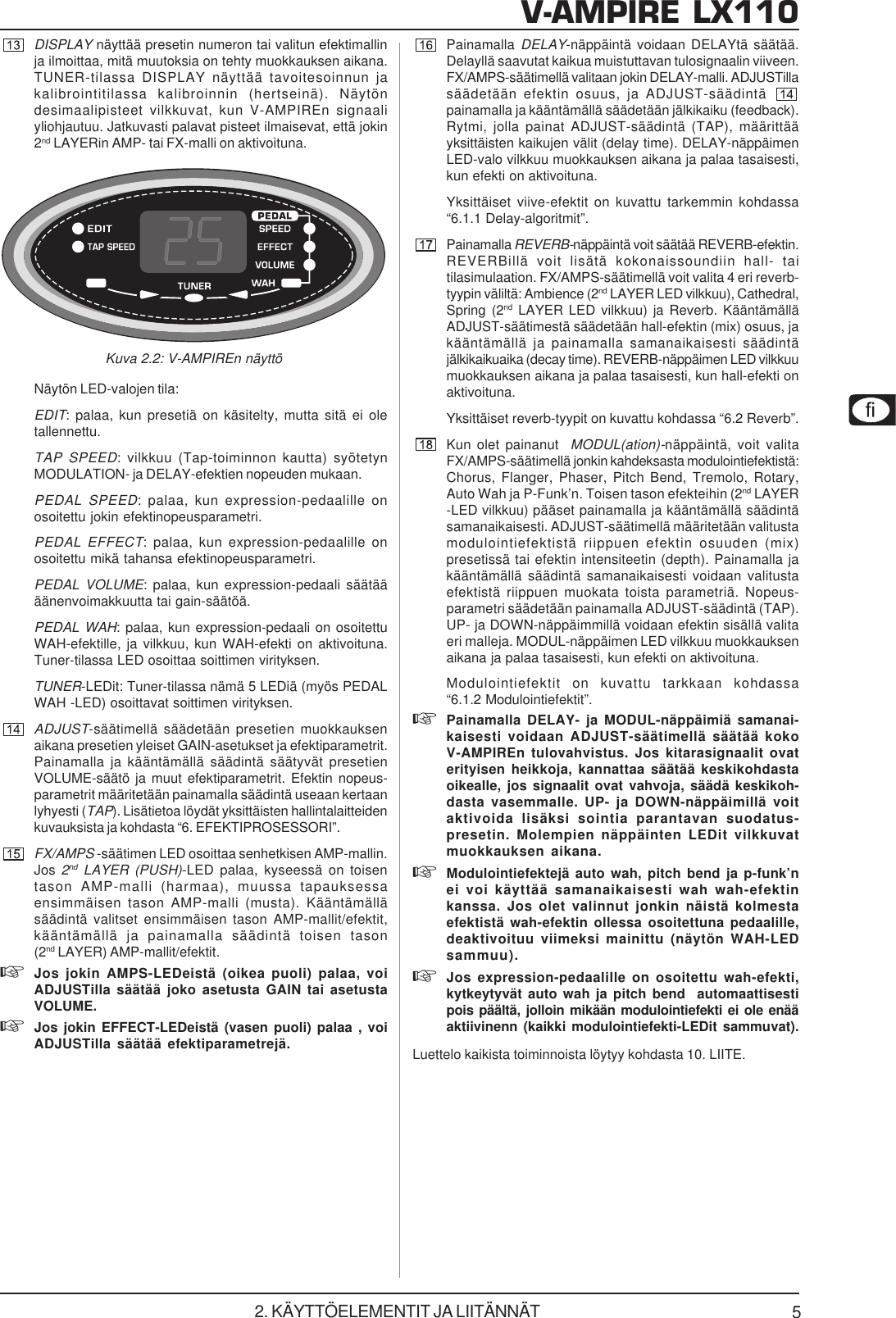 Page 5 of 12 - DATA-MANSHRT_LX110_FIN_Rev_A.pmd Behringer LX110-GY User Manual (Finnish) P0341 M Fi