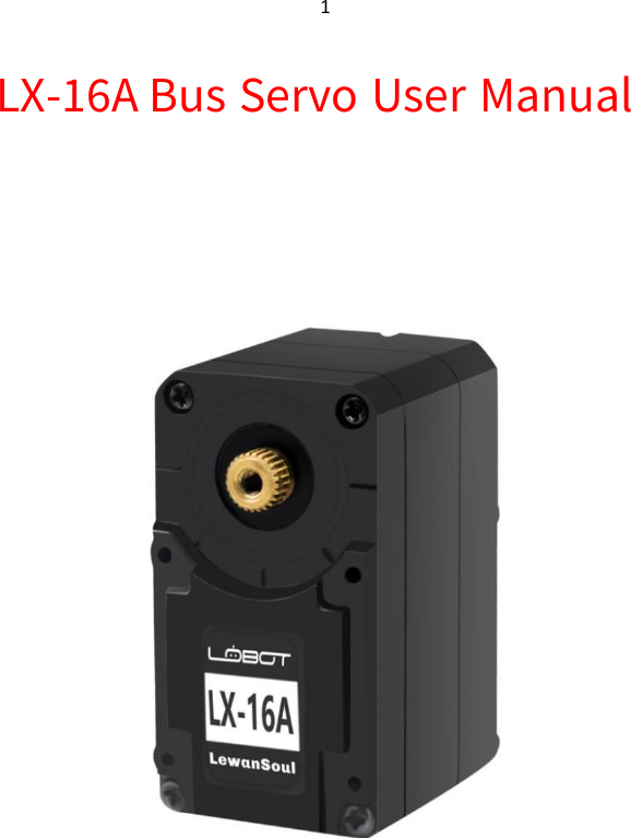 Lx 16a Bus Servo User Manual