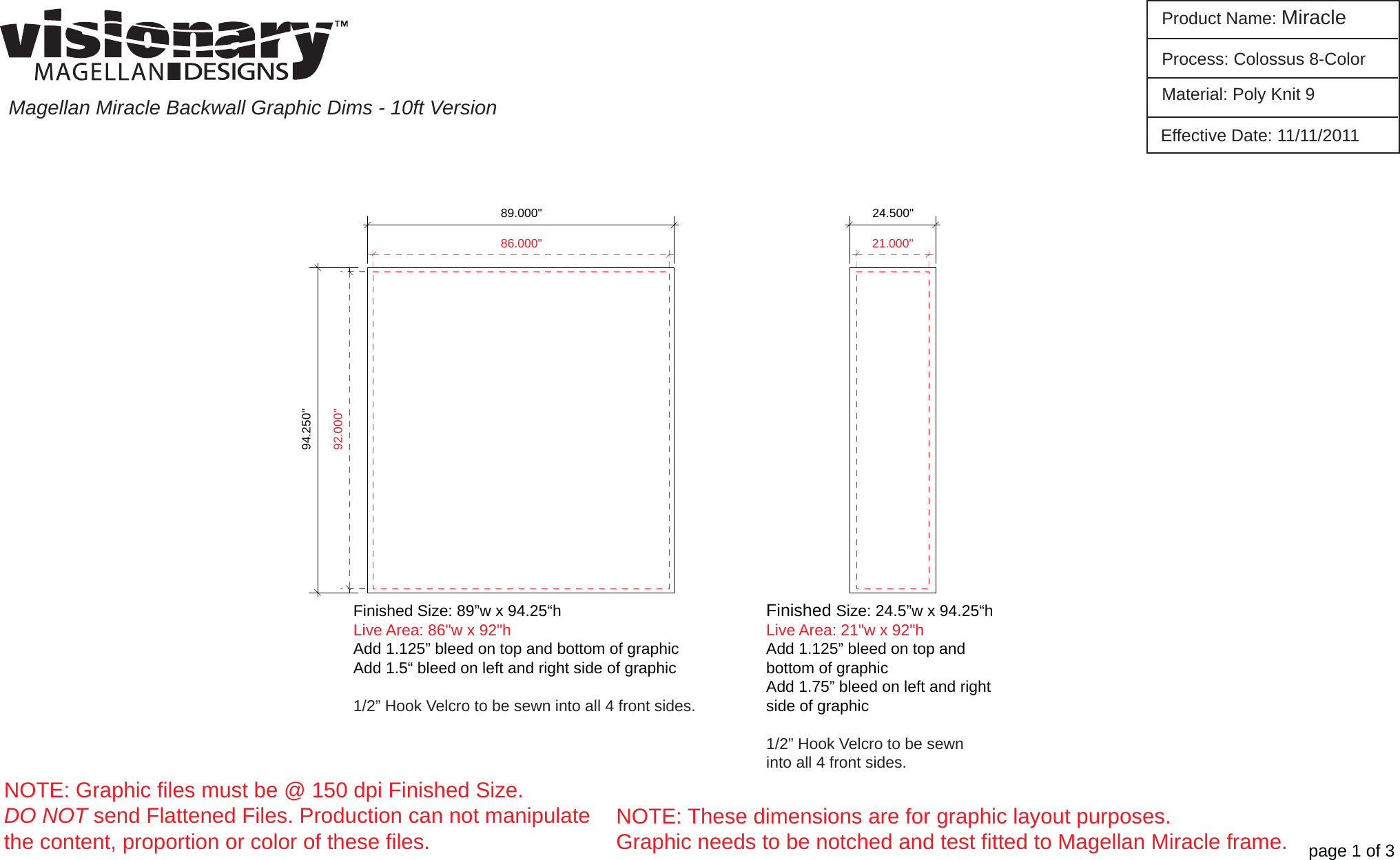 Page 1 of 3 - Miracle Graphic Dims Page 2 Magellan-miracle-10x10-hybrid-display-kit-vk-1064-setup-instructions