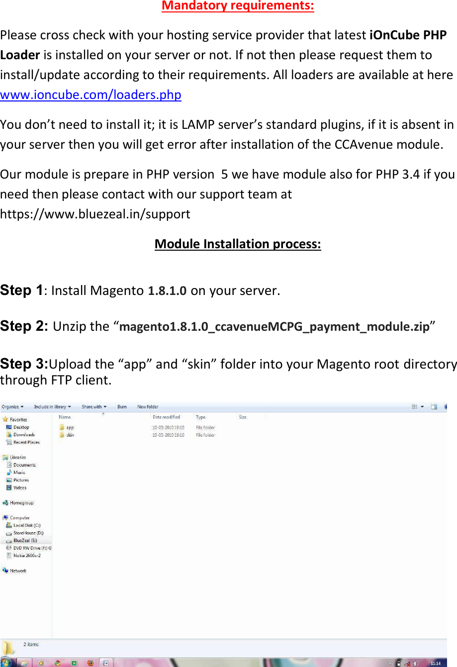 Page 2 of 6 - BlueZeal SoftNet Magento1.9.0.1 Ccavenue MCPG Payment Manual V2.1