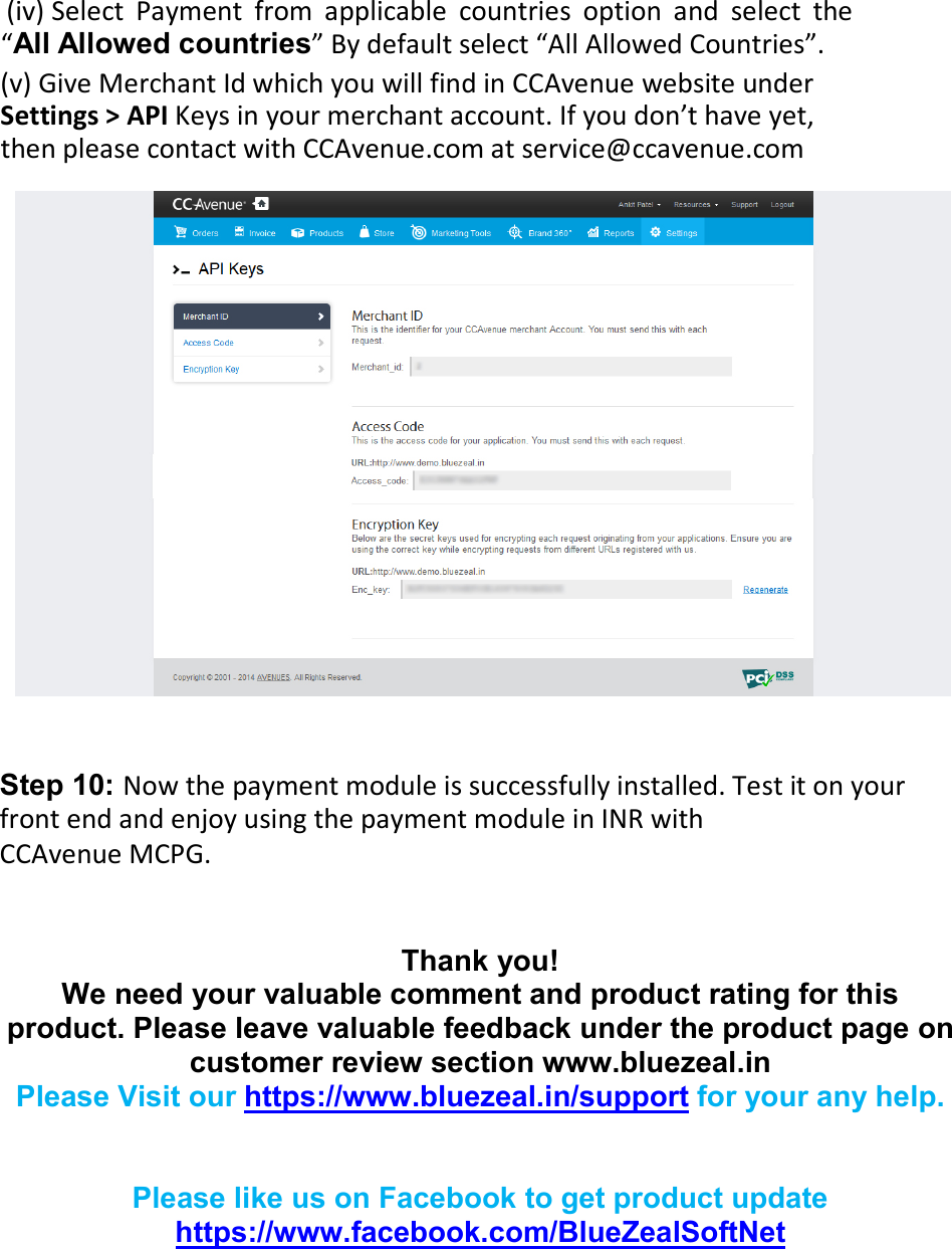 Page 6 of 6 - BlueZeal SoftNet Magento1.9.0.1 Ccavenue MCPG Payment Manual V2.1